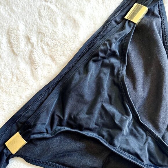 Black Xhilaration Black Bikini Bottom with Gold Hardware - Size Large - Picture 4 of 5